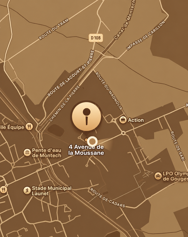 Plan d’accès à Dar Sonia, 4 rue de la Mouscane à Montech